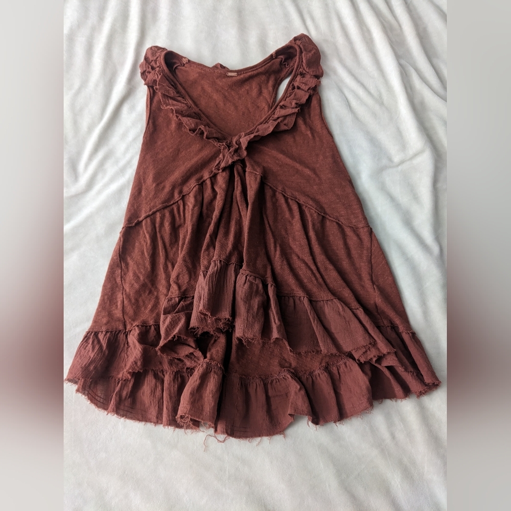 Free people rust orange ruffle tank